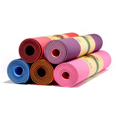 China Multi-Use 6MM Home Use Pilates Eco Non Slip Yoga Mat Exercise Equipment Tpe Yoga Mat for sale