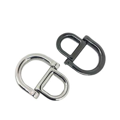 China Fashionable Special design double metal D ring buckle handbag bag part accessories handing with dog hook in factory price for sale