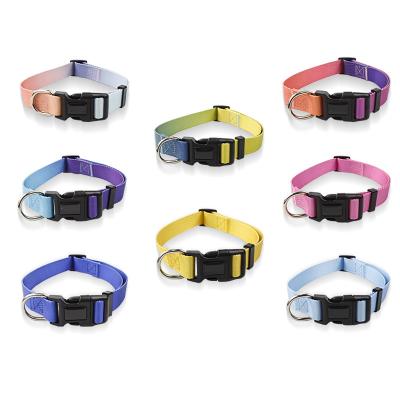 China Dogs Pet Collar with Safety Buckle, Personalized Adjustable Gradient Nylon Dog Collar Breathable Pet Collar and Leash for sale