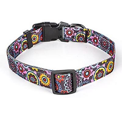 China Hot Selling Dogs Customize Reflective Brand Polyester Soft And Adjustable Pet Collar Dog Collar for sale