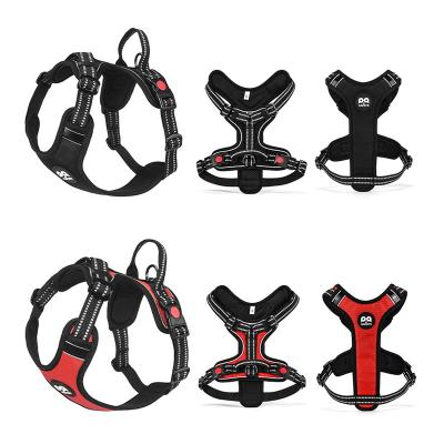 China Breathable Polyester Mesh Pet Harness High Quality Reflective Adjustable Dogs Vest Breathable Pet Harness for sale