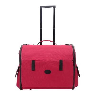 China High Quality Oxford Material Portable Dogs New Cloth Pet Trolley Crate Breathable Travel Cat Bag for sale