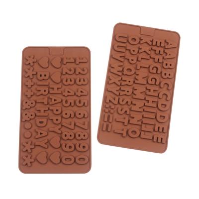 China Viable Silicone Letter Mold and Number Chocolate Molds with Happy Birthday Cake Decorations Symbols for sale