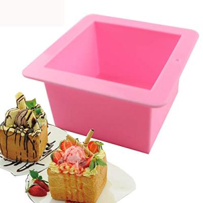 China Sustainable Square 500ml Silicone Mold For Handmade Soap Toast Mold DIY Resin Molds Baking Tools for sale