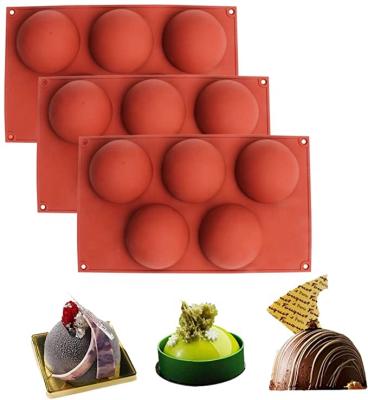 China Viable Free Shipping Silicone Mold For Pudding Jelly Candy Chocolate Cake Decorating Silicone Mousse Mold Round Big Dome Silicone Mold for sale