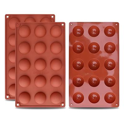 China Free Shipping 15 Cavities Semi Sustainable Sphere Silicone Mold Silicone Mold For Chocolate Candy Baking Bakeware Ice Cube Tool for sale