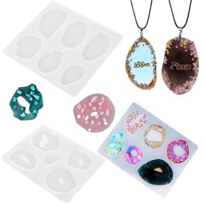 China Europe Irregular Stone Shape Pendants Gluing Resin Silicone Molds For DIY Handmade Findings Jewelry Making Craft Accessory Tools for sale