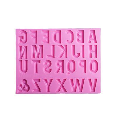 China Silicone Fondant Letters Mold DIY Symbol Cake Decorating Viable English Handmade Chocolate Cookie Mold 26 Baking Mold for sale