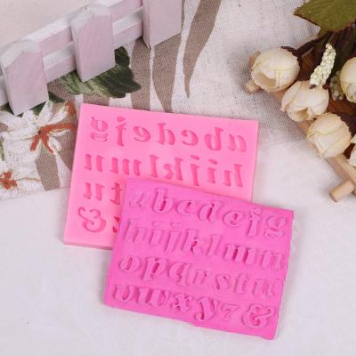 China Viable Silicone Fondant Mold Letters Cake Decoration 3D Mold Food Grade DIY Silicone Handmade Mold for sale