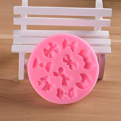 China Viable Bows Silicone Mold , Bow Fondant Sugar Mold Craft Molds For Birthday Wedding Party DIY Cake Decorating Mold for sale