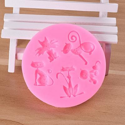 China Various Viable Cat Silicone Mold for Fondant Chocolate Candy Gum Polymer Clay Resin Sugar Craft Cake Decorating Tools for sale