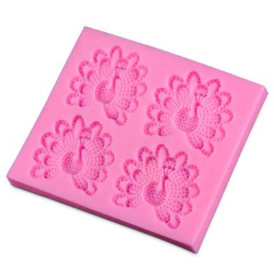 China Viable Fondant Mold Creative Silicone Peacock Form Clay Art Molds DIY Handmade Cake Decorating Mold for sale