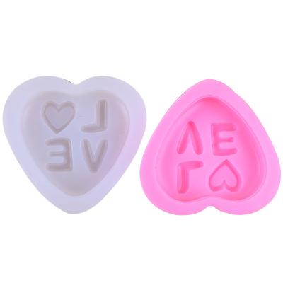 China Viable Love Silicone Soap Mold Letters DIY LOVE Fondant Cake Decorating Mold Heart Shaped Candle Mold Wholesale In Stock for sale