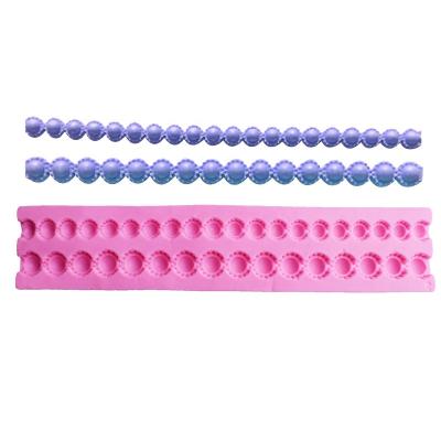 China Sustainable Pearl Chain Silicone Fondant Mold Cake Lace Decorating Molds DIY Kitchen Accessories for sale