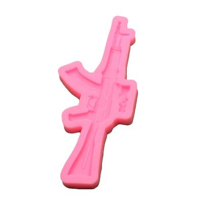 China Viable Gun Silicone Molds Pistol Machine Gun Mold Weapon Firearms Shaped Silicone Baking Molds DIY Candy Chocolate Fondant Molds for sale