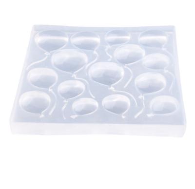 China 15holes Epoxy Resin Glue Mold Clear Viable Crystal Clay Mold DIY Balloon Cake Decorating Mold for sale