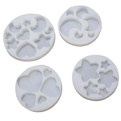 China Star Heart Moon Shape Silicone Fondant Mold Viable Chocolate Cake Decorating Tool DIY Resin Key Chain Molds for sale