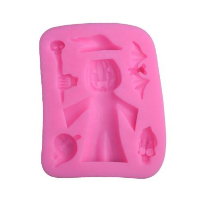 China Viable Halloween Pumpkin Shape Fondant Silicone Mold For Cake Decorating Chocolate Cookie Mold for sale