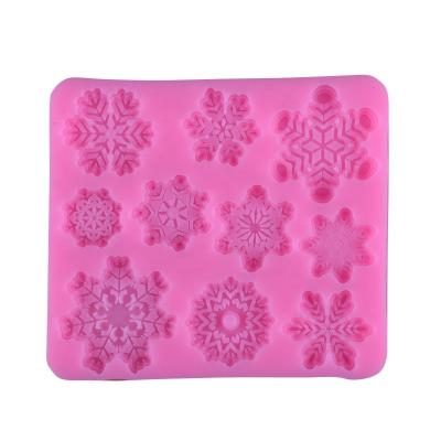 China Ultralight Silicone Fondant Snowflake Mold DIY Chocolate Cake Decorating Mold Ultralight Christmas Baking Molds for sale