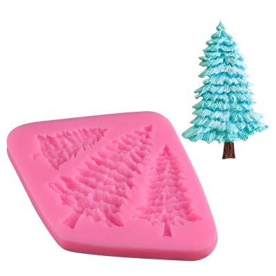 China Sustainable Christmas Tree Fondant Silicone Mold DIY Cake Decorating Molds Resin Polymer Clay Epoxy Molds for sale