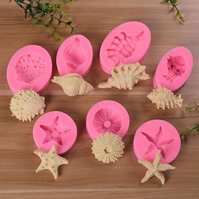 China Ocean Series Fondant Mold Candy Chocolate Cake Decorating DIY Tool Aromatherapy Soap Mold Bead Shell Epoxy Viable Shell for sale