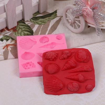 China Viable Resin Clay Plaster Mold Chocolate Candy Shell Conch Fondant Cake Decorating Tool Plaster Silicone Mold Diy for sale