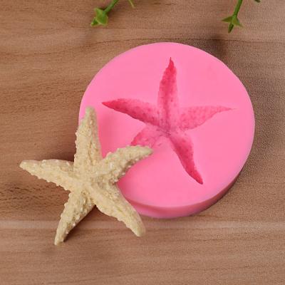 China Viable Ocean Series Starfish Fondant Molds Cake Decorating Silicone Mold DIY Resin Plaster Clay Mold for sale