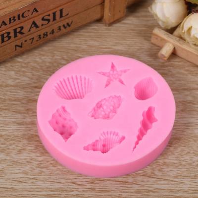 China Viable Ocean Series Silicone Mold Chocolate Candy Cake Decoration Molds Cupcake Topper Fondant Resin Clay Molds for sale