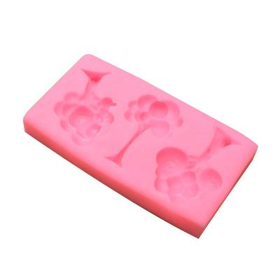 China Viable Cupcake Topper Fondant Mold Cake Decorating Silicone Mold DIY Sugar Craft Small Trees Plant Tools Gum Paste Mold for sale