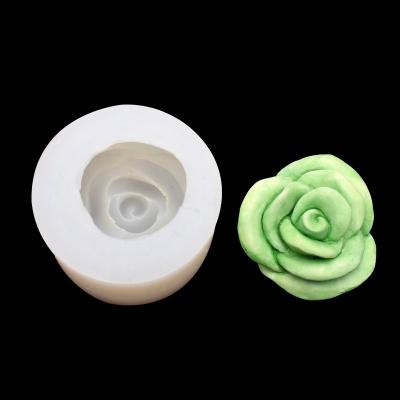 China Viable Plaster Clay Molds Jelly Pudding Handmade Soap Molds Chocolate Rose Flower Silicone Fondant Mold DIY for sale