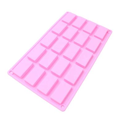 China Viable Silicone Mold for Soap Chocolate Cookies Cookies Candy Pastry Tool Gummy Ice Cube Mold 20 Holes Rectangle Shape for sale