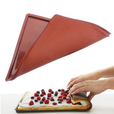 China Large Viable Non-Stick Baking Silicone Mat Swiss Roll Cake Mat Cover Pad Baking Tool Pastry Tools 29*38cm Silicone Homemade Log 1PC for sale