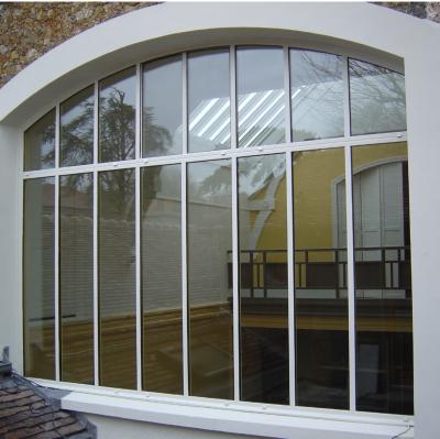 China Modern Commercial Tempered Glazed Wrought Iron French Doors Matte Black Window - TBS-027 for sale