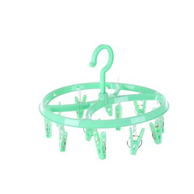 China Factory Supply Multifunctional Plastic Clothes Hangers Hangers with 12 Clips for sale