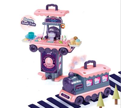 China 2 in 1 creative combination dessert toys train car play house toys for children parent-child toys set 17*26*22.3CM the new for sale