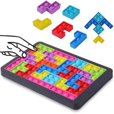 China DIY PLAY 27PCS Brain Teaser Toys For Dimple Fidget Toys Antistress Puzzle Children Educational Toys Simple Sensory Bubble Board for sale