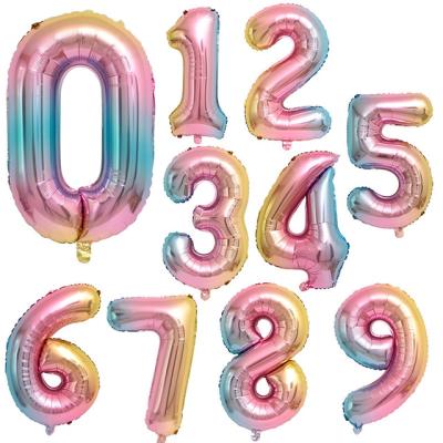 China Gift Toy 40 Inch 0-9 Number Aluminum Foil Balloon Helium Birthday Party Balloon for sale