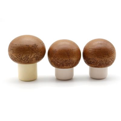 China Bottle Use OEM Printed Logo Wooden Synthetic Stopper Wooden Top Cork Stopper Bar for sale