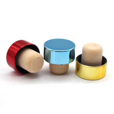 China Supply Variety Size Anodized Aluminum Cap Bottle Stopper Polymer Cork Stopper for sale