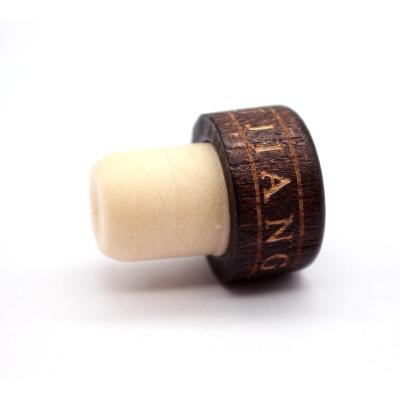 China Bottles Seals Good Quality Custom Wooden Capsule Oil Stopper Polymer Cap Wine Cork Cap for sale