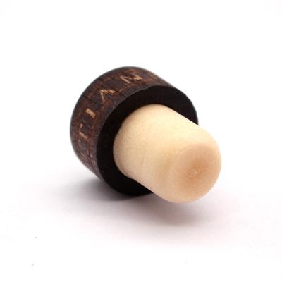 China Custom Wooden Bottles Seal Factory Price Capsule Oil Stopper Polymer Cap Wine Cork Cap for sale