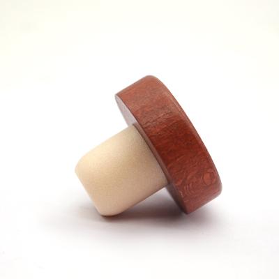 China Wholesale Custom Wooden Bottles Seal Factory Cap Oil Stopper Polymer Cap Wine Cork Cap for sale