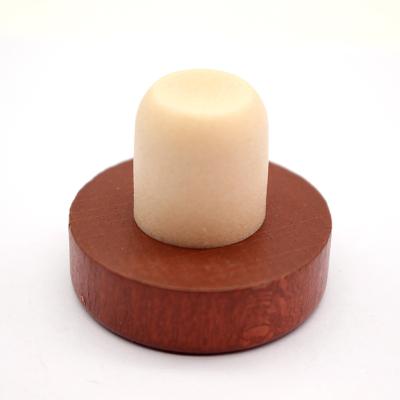 China Bottles Seals Brand New Custom Wooden Capsule Oil Stopper Polymer Cap Wine Cork Cap for sale