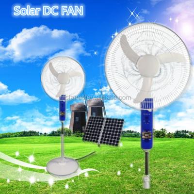 China Power Saving & new good price 12v dc solar fan fan stand fan /portable cooling fan rechargeable/solar power systems for sale