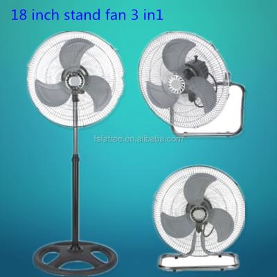 China Air Cooling 18 Inch Powerful 3 in 1 Cheap Electric Power Industrial Pedestal Fan Stand Fan for sale