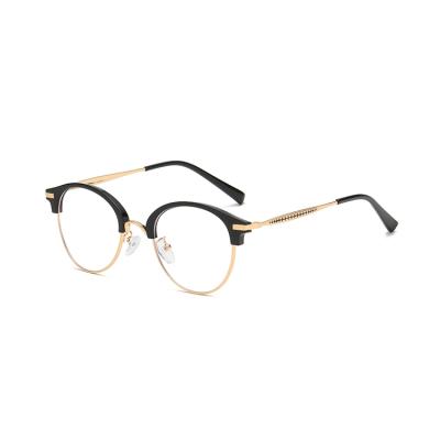 China Fashion Blue Light Blocking New Pattern Computer Round Glass Frame Women Men Optical Blue Light Eyewear Anti Glass for sale