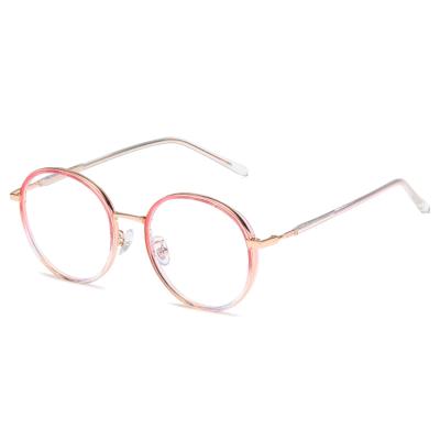 China Lightweight Most Popular Custom Logo Simple Light Full Metal Frame Anti Blue Rays Glass Eyewear for sale