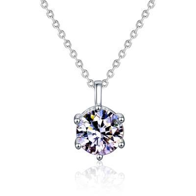 China Fashionable Design 925 Fire Beautiful Vvs Moissanite Color Set Or Silver Diamond For Elegant Women Pendant Necklace for sale