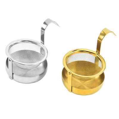 China CLASSIC Rotating Fine Stainless Steel Tea Mesh Tea Strainer Tea Infuser With Handle for sale