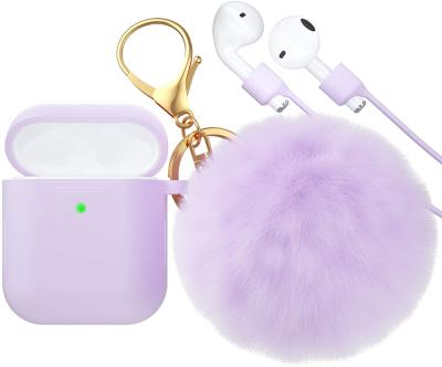 China For Airpods Cute Air Pods Case Silicone Case Cover With Tassel Key Chain Set For Apple Air Pods 1st/2nd Case Para Air Pods for sale